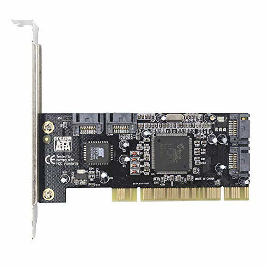 GODSHARK 4 Ports PCI SATA Raid Controller Internal Expansion Card With 2 Sata Cables, PCI To SATA Adapter Converter For Desktop PC Support HDD SSD