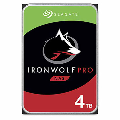 Picture of Seagate IronWolf Pro 4TB NAS Internal Hard Drive HDD - 3.5 Inch SATA 6Gb/s 7200 RPM 128MB Cache for RAID Network Attached Storage, Data Recovery Service - Frustration Free Packaging (ST4000NE001)