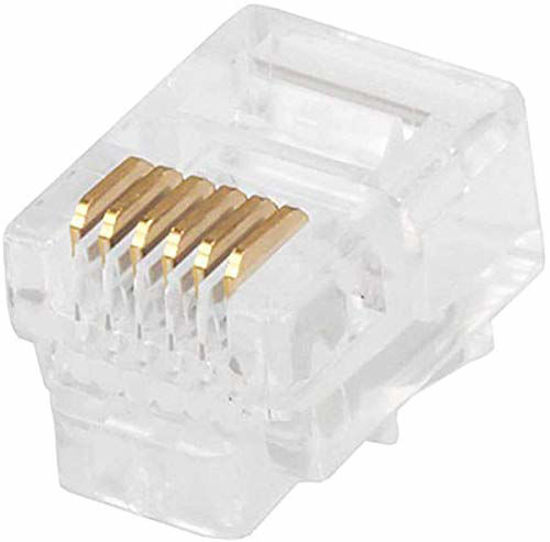 GetUSCart- 100 Pack RJ12 6P6C Plug, Uvital Transparent Telephone Jack ...