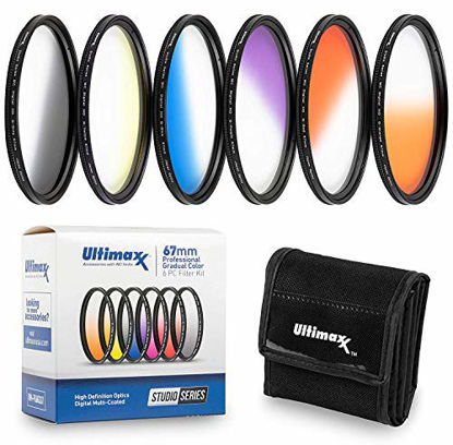 Picture of 55MM Ultimaxx Six Piece Gradual Color Filter Kit (Orange, Yellow, Blue, Purple, Red, Grey) for Nikon D3300, D3400, D3500, D500, D5200, D5300, D5500, D5600 w/AF-P DX NIKKOR 18-55mm f/3.5-5.6G VR