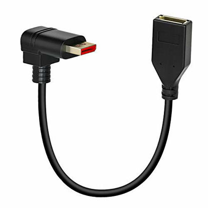 Picture of 90 Degree DP Male to DP Female Cable 30 CM/12 Inch, BolAAzuL Ultra Short Angled Displayport 1.4 Extension Cable Cord Audio and Video Extension Adapter Cable Compatible HP Dell Asus 8K/60Hz, 4K/144Hz