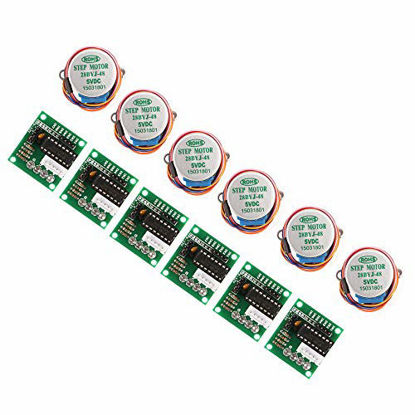 Picture of AITRIP 6 Sets 28BYJ-48 ULN2003 5V Stepper Motor + ULN2003 Driver Board for Arduino