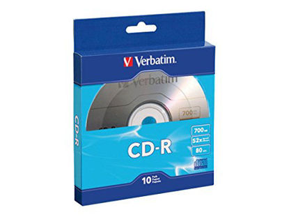 Picture of Verbatim CD-R 700MB 80 Minute 52x Recordable Disc - 10 Pack Bulk Box