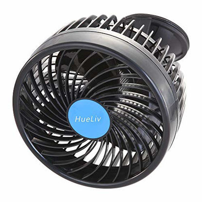 Picture of Car Fan 12V, 6" Electric Car Cooling Fan with 360 Degree Adjustable Head That Plugs into Cigarette Lighter/Low Noise Automobile Vehicle Fan for Car Truck Van SUV RV Boat