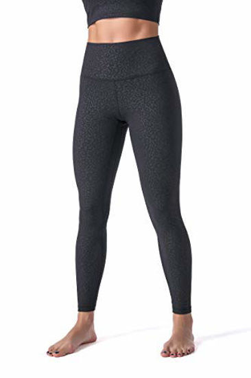Sunzel Workout Leggings for Women, Squat Proof High Waisted Yoga Pants 4  Way Stretch, Buttery Soft (Embossed Black Leopard, L)