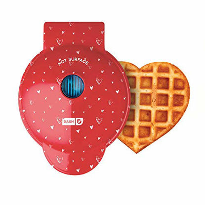 Picture of Dash DMWH100HP Machine for Individual, Paninis, Hash Browns, & other Mini waffle maker, 4 inch, Red Love Heart