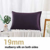 Picture of ZIMASILK 100% Mulberry Silk Pillowcase for Hair and Skin Health,Both Sides 19 Momme Silk,1pc (King 20''x36'', Eggplant Purple)
