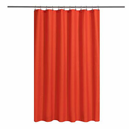 Picture of N&Y HOME Fabric Shower Curtain or Liner with Magnets - Hotel Quality, Machine Washable, Water Repellent - Orange, 72x72