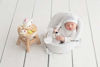 Picture of Newborn Photography Props Set Hat Bebe Reborn Accesorios Picture Outfits Baby Photo Studio Shoot Clothes Boy Costume Hat White