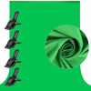 Picture of 7 x 10 ft Photography Chromakey Green Screen Backdrop, Soft Pure GreenScreen Sheet Virtual Background for Zoom, Polyester Cloth Fabric Curtain with 4 Spring Clamps for Photoshoot Studio Video Gaming