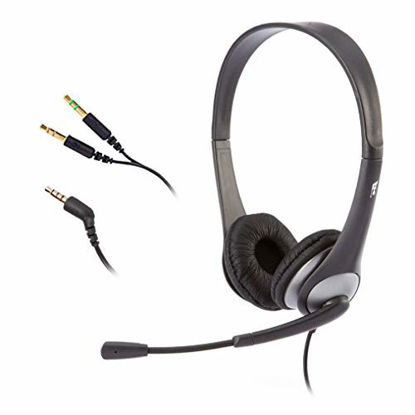 Picture of Cyber Acoustics Stereo Headset, headphone with microphone, great for K12 School Classroom and Education (AC-204), Black