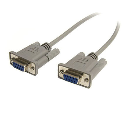 Picture of StarTech.com 25 ft Cross Wired DB9 Serial Null Modem Cable - F/F - 25ft DB9 Null Modem Cable (SCNM9FF25), Gray