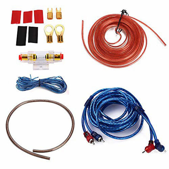 GetUSCart- IZTOSS 1500W 8GA Car Audio Subwoofer Amplifier Installation Kit  AMP Wiring Fuse Holder Wire Cable Kit