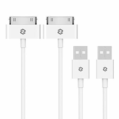 Picture of JETech USB Sync and Charging Cable for iPhone 4/4s, iPhone 3G/3GS, iPad 1/2/3, iPod, 3.3 Feet, 2-Pack, White
