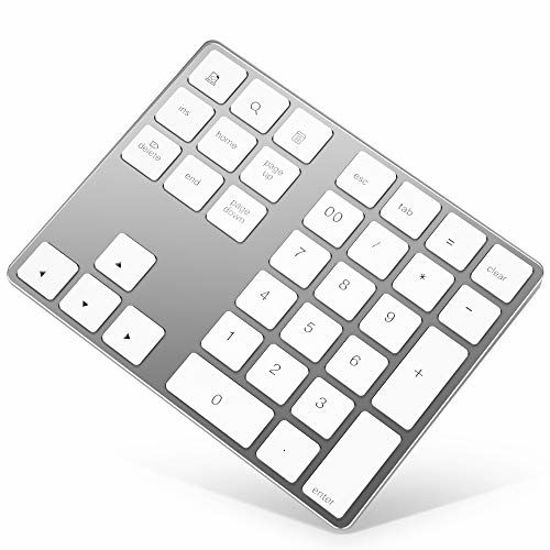 GetUSCart Bluetooth Numeric Keypad, Rechargeable Aluminum 34Key