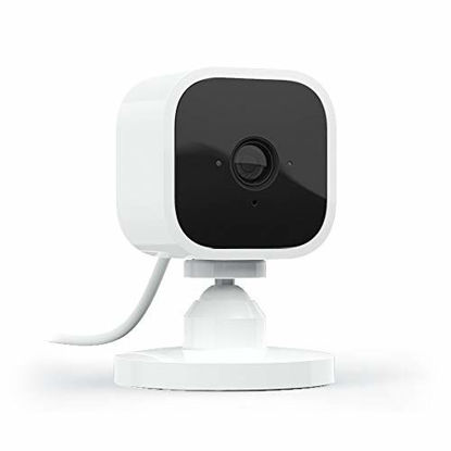 Picture of Blink Mini - Compact indoor plug-in smart security camera, 1080 HD video, night vision, motion detection, two-way audio, Works with Alexa - 1 camera