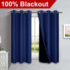 Picture of NICETOWN 100% Blackout Curtain Panels, Thermal Insulated Black Liner Curtains for Nursery Room, Noise Reducing and Heat Blocking Drapes for Windows (Set of 2, Navy Blue, 42" Wide by 63" Long)