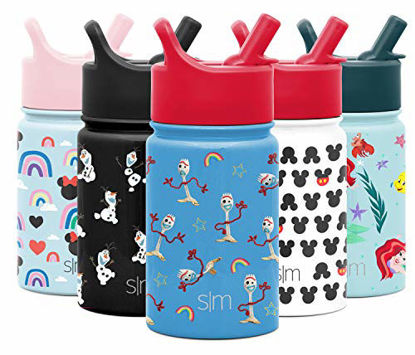 Picture of Simple Modern Disney Water Bottle for Kids Reusable Cup with Straw Sippy Lid Insulated Stainless Steel Thermos Tumbler for Toddlers Girls Boys, 10oz, Toy Story: Forky