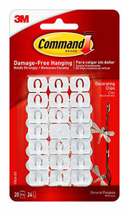 Picture of Command Decorating Clips, White, 20-Clips (17026-ES), Decorate Damage-Free