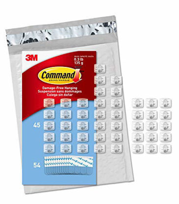 Picture of Command Clear Mini Light Clips, 45 Clips, 54 Strips, Indoor Use