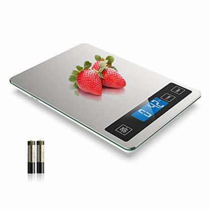 Picture of Nicewell Food Scale, 22lb Digital Kitchen Scale Weight Grams and oz for Cooking Baking, 1g/0.1oz Precise Graduation, Stainless Steel and Tempered Glass