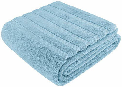 Picture of American Soft Linen Turkish Cotton Large, Jumbo Bath Towel 35x70 Premium & Luxury Towels for Bathroom, Maximum Softness & Absorbent Bath Sheet [Worth $34.95] - Baby Blue
