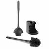 Picture of MR.SIGA Toilet Plunger and Bowl Brush Combo for Bathroom Cleaning, Black, 1 Set