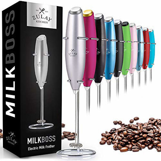 Electric Milk Frother Handheld With Stainless Steel Stand Battery Powered  Foam Maker, Whisk Drink Mixer Mini Blender For Coffee, Frappe, Latte,  Matcha