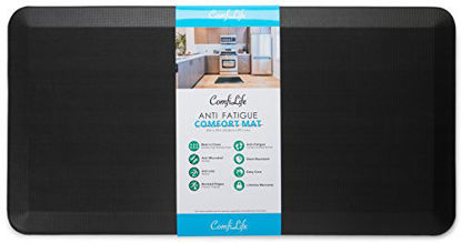 Picture of ComfiLife Anti Fatigue Floor Mat - 3/4 Inch Thick Perfect Kitchen Mat, Standing Desk Mat - Comfort at Home, Office, Garage - Durable - Stain Resistant - Non-Slip Bottom (24" x 70", Black)