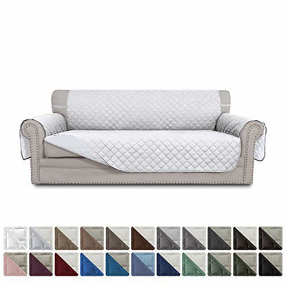 Picture of Easy-Going Sofa Slipcover Reversible Sofa Cover Water Resistant Couch Cover Furniture Protector with Elastic Straps for Pets Kids Children Dog Cat(Sofa, White/White)