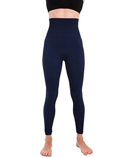 GetUSCart- Homma Activewear Thick High Waist Tummy Compression Slimming  Body Leggings Pant (Medium, Navy)