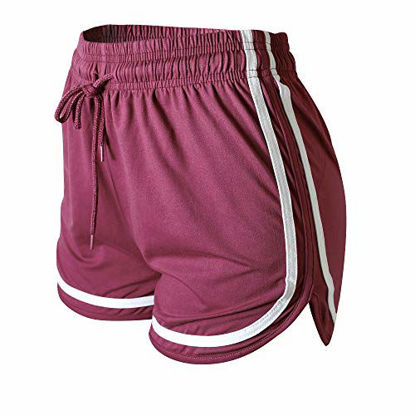 Picture of VALINNA Women's Athletic Yoga Running Workout Shorts Lounge Short Pants (S/M (24" -31"), Mulberry)