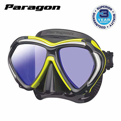 Picture of TUSA M-2001 Paragon Scuba Diving Mask, Black/Flash Yellow