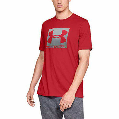 Picture of Under Armour Men's Boxed Sportstyle Short-Sleeve T-Shirt , Red (600)/Steel , 3X-Large