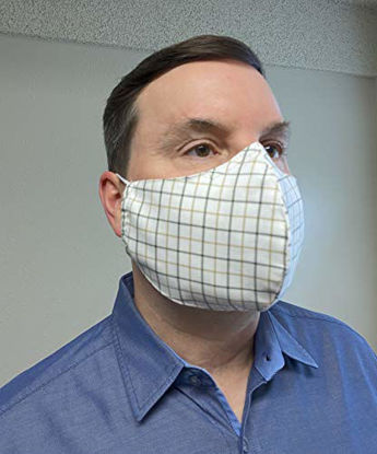 Picture of USA Cloth Face Mask Adult Face Mask, Double Layers with Filter Pocket and Nose Wire Bridge for a higher level of protection, Reusable & Washable - Made in USA - Dimension 11.5" x 6"