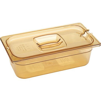 Picture of Rubbermaid Commercial Products Hot Food Standard Lid, 1/2 Long Size, Amber (FG241P00AMBR)