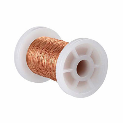 Picture of BNTECHGO 34 AWG Magnet Wire - Enameled Copper Wire - Enameled Magnet Winding Wire - 2 oz - 0.0063" Diameter 1 Spool Coil Natural Temperature Rating 155 Widely Used for Transformers Inductors