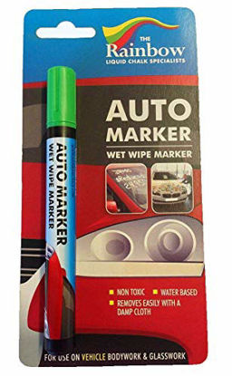 Picture of Car Paint Marker Pens Auto Writer Green - All Surfaces, Windows, Glass, Tire, Metal - Any Automobile, Truck or Bicycle, Water Based Wet Erase Removable Markers Pen