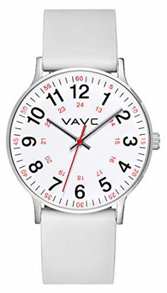 Picture of VAVC Nurse Watch for Medical Students,Doctors,Women with Second Hand and 24 Hour. Easy to Read Watch (Silicone-White)