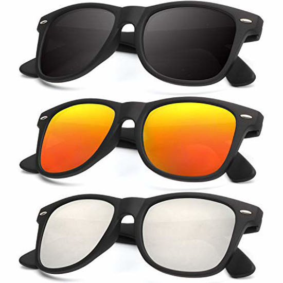 Picture of Unisex Polarized Sunglasses Stylish Sun Glasses for Men and Women Color Mirror Lens Multi Pack Options