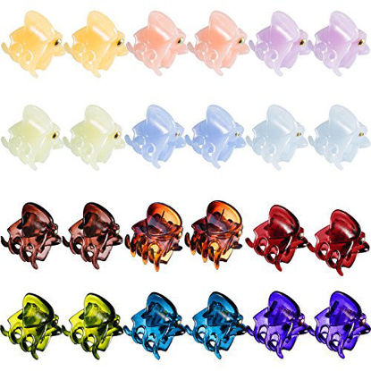 Picture of Mini Hair Clips Plastic Hair Claws Pins Clamps for Girls and Women (24 Pieces, Multicolor)