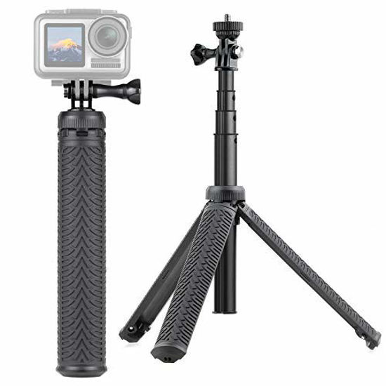 Picture of SOONSUN 3-in-1 Aluminum Telescoping Selfie Stick Waterproof Monopod Pole Handheld Grip with Tripod Stand for GoPro Hero 8, 7, 6, 5, 4, 3, 2, 1, Fusion, Session, AKASO, SJCAM Cameras and Cell Phones