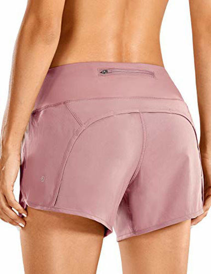 GetUSCart- CRZ YOGA Women's Quick-Dry Athletic Sports Running Workout  Shorts with Zip Pocket - 4 Inches Figue 4''-R403 Medium