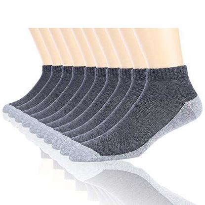 Picture of COOVAN 10 Pairs Mens Cushion Ankle Socks Men 10 Pack Low Cut Comfort Breathable Casual Socks