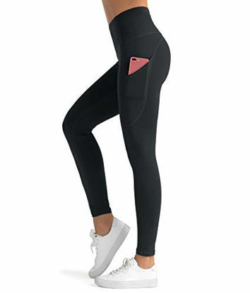 Picture of Dragon Fit High Waist Yoga Leggings with 3 Pockets,Tummy Control Workout Running 4 Way Stretch Yoga Pants (Small, Charcoal Gray)