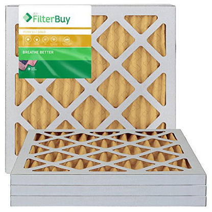 Picture of FilterBuy 10x18x1 MERV 11 Pleated AC Furnace Air Filter, (Pack of 4 Filters), 10x18x1 - Gold