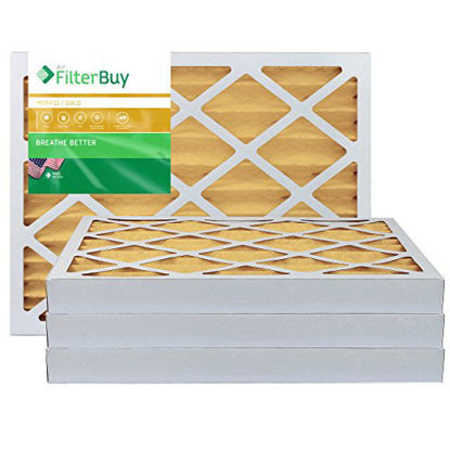 Picture of FilterBuy 11.25x11.25x2 MERV 11 Pleated AC Furnace Air Filter, (Pack of 4 Filters), 11.25x11.25x2 - Gold