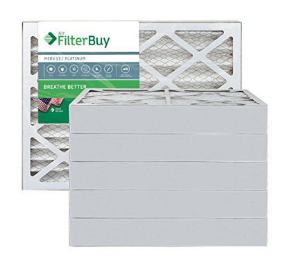 Picture of FilterBuy 10x16x4 MERV 13 Pleated AC Furnace Air Filter, (Pack of 6 Filters), 10x16x4 - Platinum