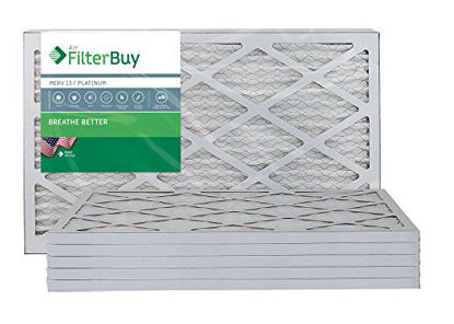 Picture of FilterBuy 13x25x1 MERV 13 Pleated AC Furnace Air Filter, (Pack of 6 Filters), 13x25x1 - Platinum