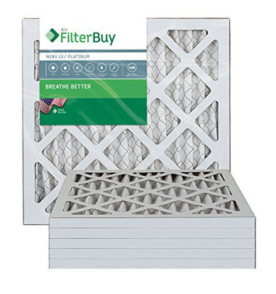 Picture of FilterBuy 13.25x13.25x1 MERV 13 Pleated AC Furnace Air Filter, (Pack of 6 Filters), 13.25x13.25x1 - Platinum